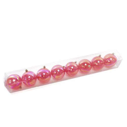 8 Palle Iridescenti Flame Diametro 8cm 62,5x8x8cm