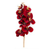 Ramo orchidea decorativo con stelo dorato in poliestere per decorazioni natalizie