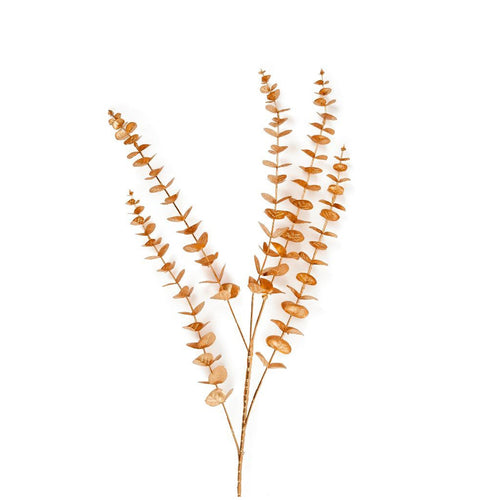 Ramo decorativo di eucalipto dorato in plastica per decorazione natalizia