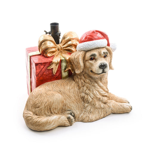 Base per albero di natale cane in poliresina per decorazioni natalizie