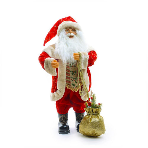 Babbo Natale, colore Rosso e Bianco, con regali, in tessuto, decorazione natalizia