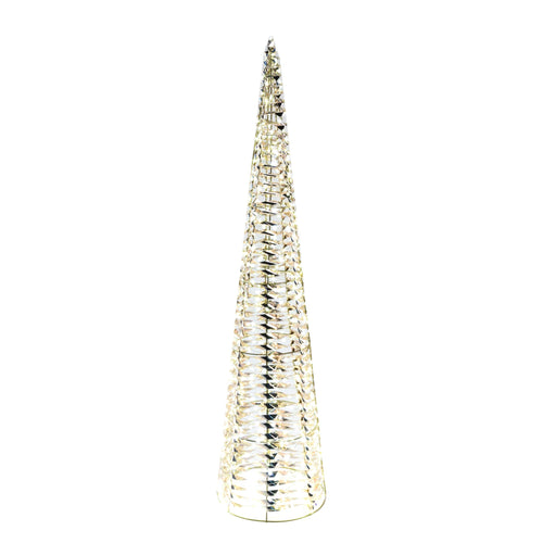 Albero decorativo cono in metallo e plastica con luci Led per decorazione natalizia