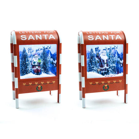 Cassetta postale per lettere in plastica con movimento e luci batteria decorazione natalizia