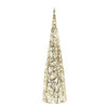 Albero decorativo cono oro in metallo con luci per decorazione natalizia