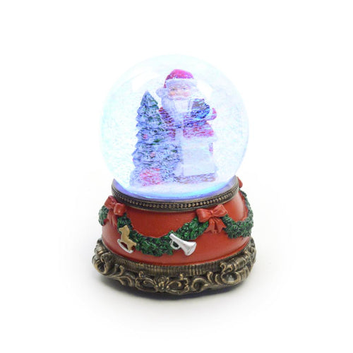 Carillon palla di neve in poliresina con musiche e luci batteria per decorazioni natalizie