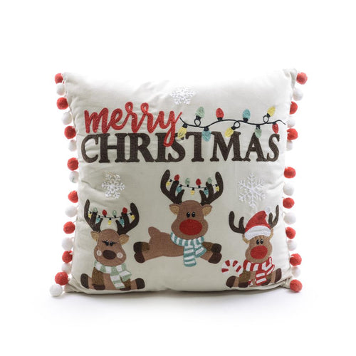 Cuscino natalizio design ricamato elegante  in velluto 45 x 45 cm