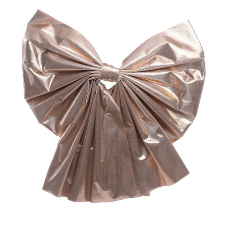 Fiocco di natale in tessuto decorazione natalizia per albero e dietro porta