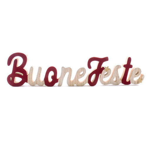 Scritta decorativa di natale in legno da appoggio per decorazione natalizia