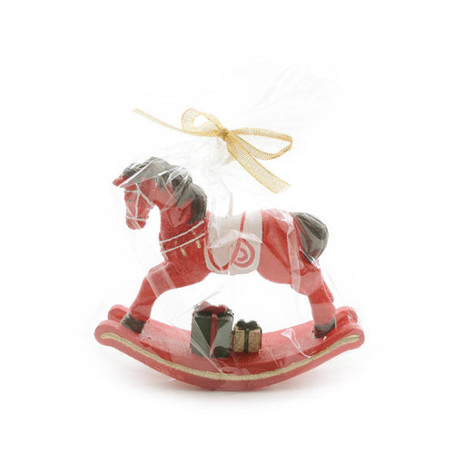 Candela decorativa cavallino in cera per decorazioni natalizie