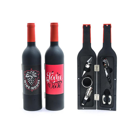 Set sommelier con accessori in cofanetto bottiglia in plastica per decorazioni natalizie
