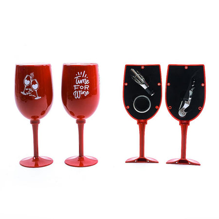 Set sommelier con accessori in cofanetto calice per decorazioni natalizie