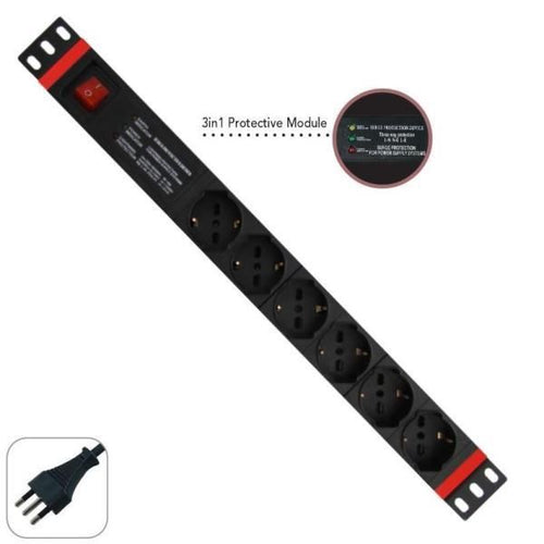 Multipresa 1u 6 prese universali - WPN-PDU-I06-06