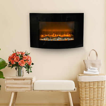 Camino elettrico da parete ad incasso "San Diego" 1800 W arredamento Moderno