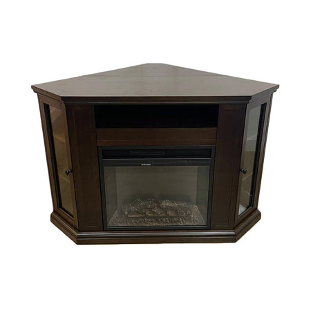 Camino elettrico da terra ad angolo "Madison" in legno 1800 W arredamento Moderno