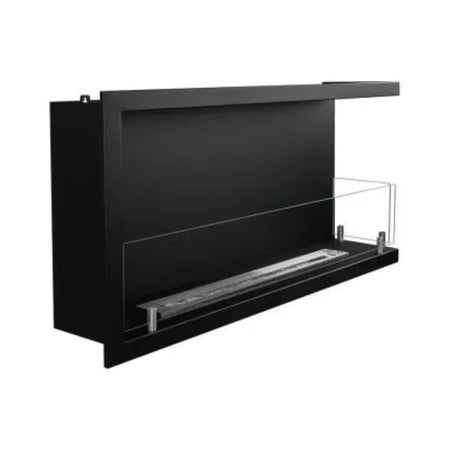 Camino a bioetanolo "Sutri 90 DX" da incasso ad angolo nero 90×45
