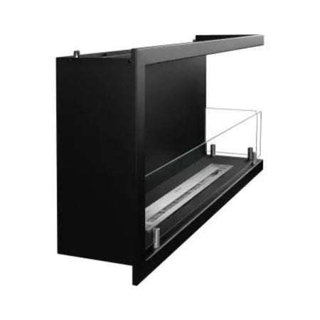 Camino a bioetanolo "Sutri 90 DX" da incasso ad angolo nero 90×45