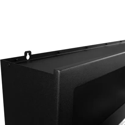 Camino a bioetanolo "Sutri 90 DX" da incasso ad angolo nero 90×45