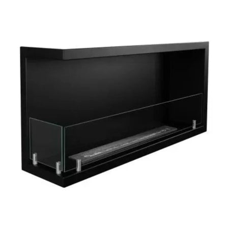 Camino a bioetanolo "Sutri 90 SX" da incasso ad angolo nero 90×45