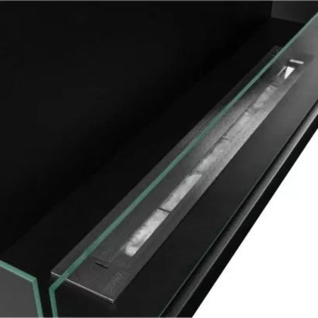 Camino a bioetanolo "Sutri 90 SX" da incasso ad angolo nero 90×45