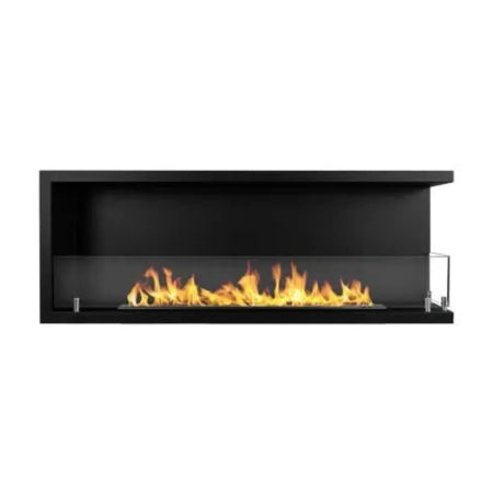 Camino a bioetanolo "Sutri 120 DX" da incasso ad angolo nero 120×45