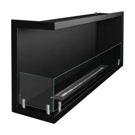 Camino a bioetanolo "Sutri 120 SX" da incasso ad angolo nero 120×45
