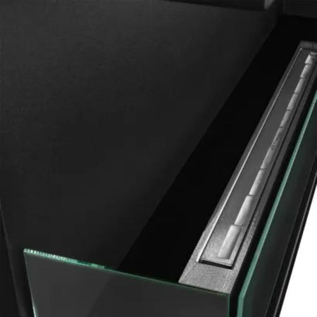 Camino a bioetanolo "Sutri 120 SX" da incasso ad angolo nero 120×45