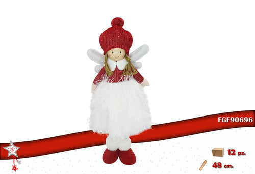 Fatina in tessuto color rosso/bianco