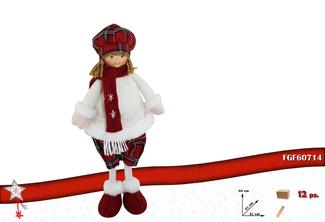 Bambolina Tessuto Scozzese Alzata