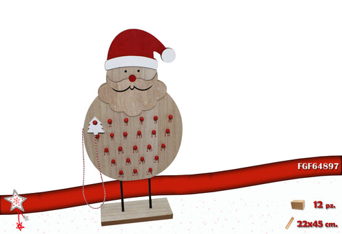 Babbo Natale in Legno con Calendario