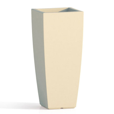 Vaso Cromia Square quadrato e alto tinta unita in resina "Made in Italy"