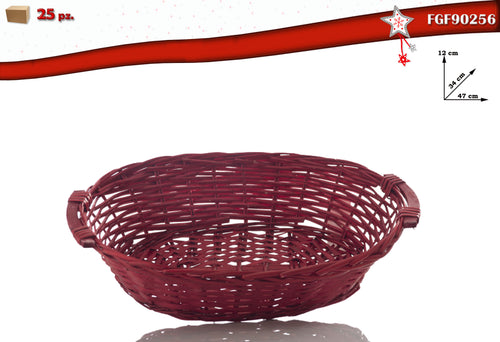 Cesto Ovale Vimini Rosso