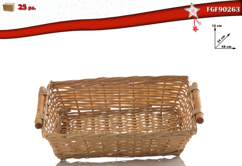 Cesto Rettangolare Vimini Naturale