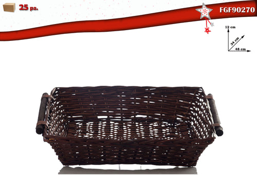 Cesto Rettangolare Vimini Marrone