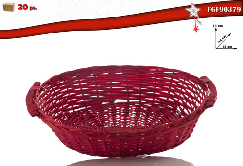 Cesto Ovale in Vimini color Rosso
