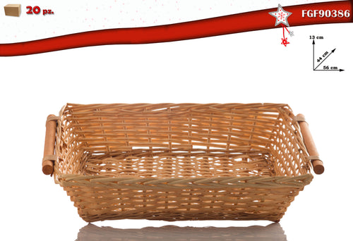 Cesto Rettangolare in Vimini Colore Naturale