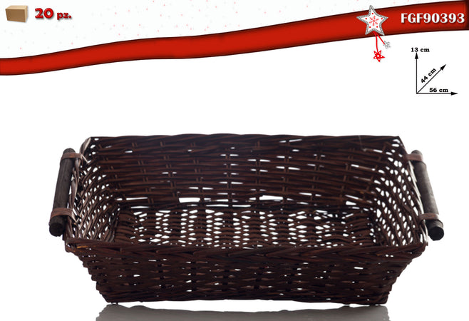 Cesto Rettangolare in Vimini Colore Marrone