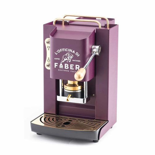 Faber pro deluxe - macchina per caffe con pressacialda in ottone - telaio interamente in acciaio mat violet - FABPROVIOLETBASOTT