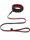 Sweet Anticipation - Collare e Guinzaglio PVC Nero Rosso Similpelle