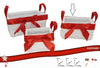 Cesto Rattan Rettangolare con Fascia Rossa Medio