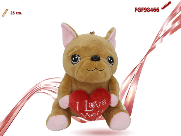 Peluche Cagnolino con Scritta e Cuore