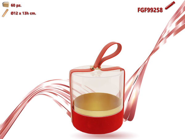 Scatola Plastica e Tessuto Colore Rosso