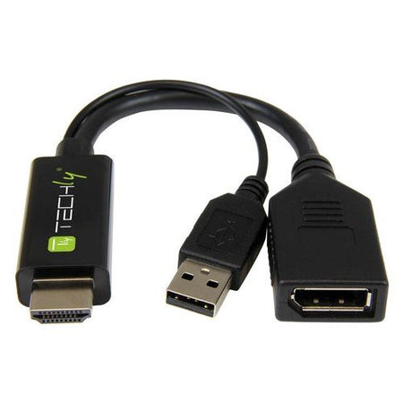 Techly icoc hdmi-dp12a60 cavo e adattatore video hdmi tipo a (standard) displayport nero - HDMI DP12A60