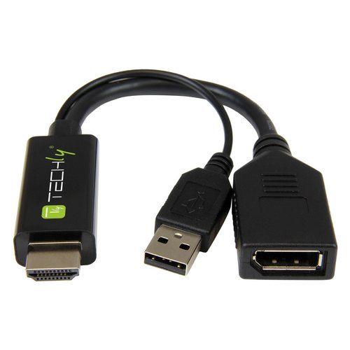 Techly icoc hdmi-dp12a60 cavo e adattatore video hdmi tipo a (standard) displayport nero - HDMI DP12A60