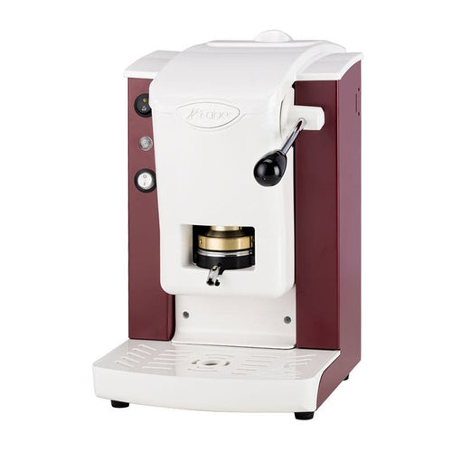 Faber slot plast basic - macchina per caffe con pressacialda in ottone - telaio in metallo borgogna e frontale in policarbonato bianco - FABSPBORBBASOTT