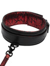 Sweet Anticipation - Collare e Guinzaglio PVC Nero Rosso Similpelle