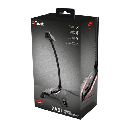 TRUST GXT 215 ZABI (23800) - MICROFONO GAMING DESKTOP - LED - ASTA FLESSIBILE