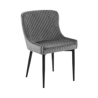 MOBILI 2G - Set 4 sedie moderne Design metallo imbottite velluto grigio 53x63x84