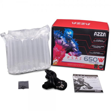 Azza PSAZ-650W[ARGB] alimentatore per computer 20+4 pin ATX ATX Nero (PSAZ-650W[ARGB])