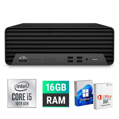 PC Computer COMPLETO Rigenerato HP ProDesk 400 G7 Core i5-10400T Ram 16GB SSD 512GB MONITOR 24" Windows 11 Pro + OFFICE 2021
