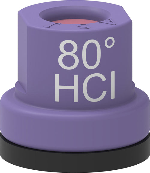 Ugello cono vuoto con inserto ceramica e corpo in Delrin 80° viola